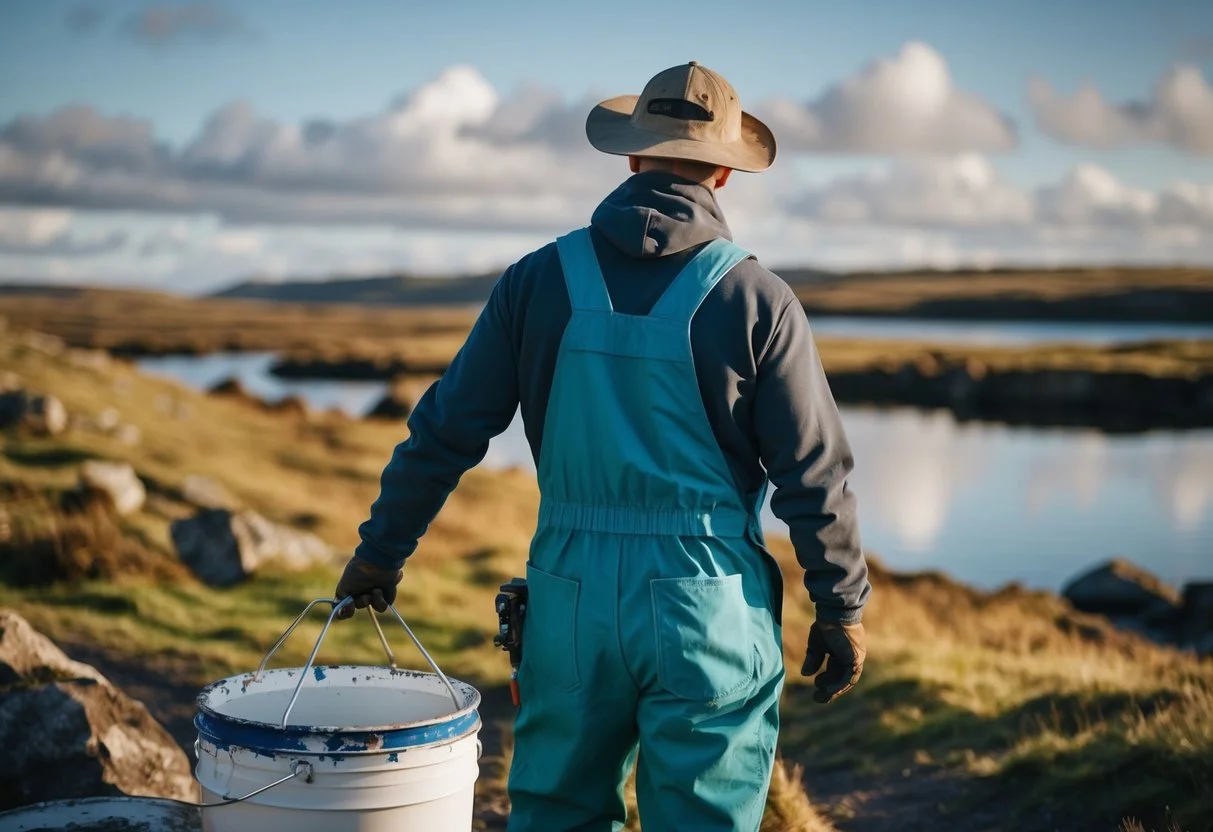 En maler på Djursland vælger omhyggeligt holdbare overalls til deres arbejde idet de tager hensyn til det barske landskab og muligheden for snavsede opgaver